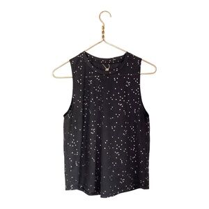 Spiritual Gangster Black Stars Print Lightweight Athletic Top Size S